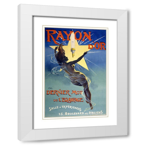 Rayon dâ€™Or White Modern Wood Framed Art Print with Double Matting by Paleologu (PAL), Jean de