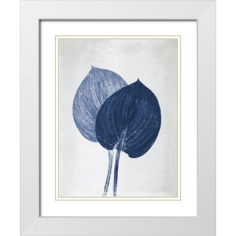 Hosta 2 Blue White Modern Wood Framed Art Print with Double Matting by Folcarelli, Pernille