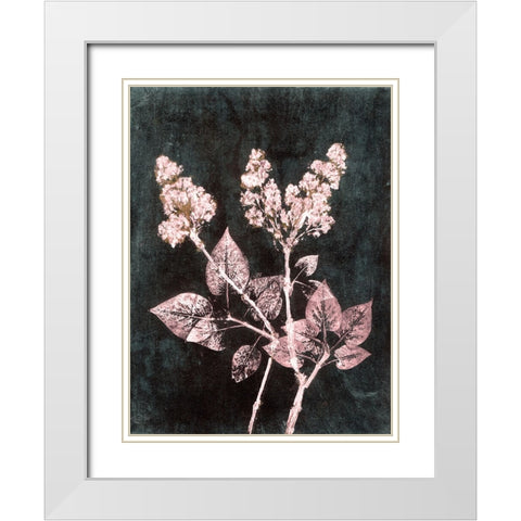 Lilac 1 Blush Dark Green White Modern Wood Framed Art Print with Double Matting by Folcarelli, Pernille