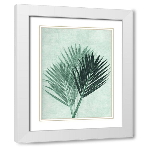 Palm 4 Green White Modern Wood Framed Art Print with Double Matting by Folcarelli, Pernille