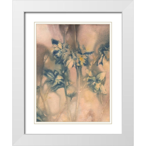 Columbine 1 Blue White Modern Wood Framed Art Print with Double Matting by Folcarelli, Pernille