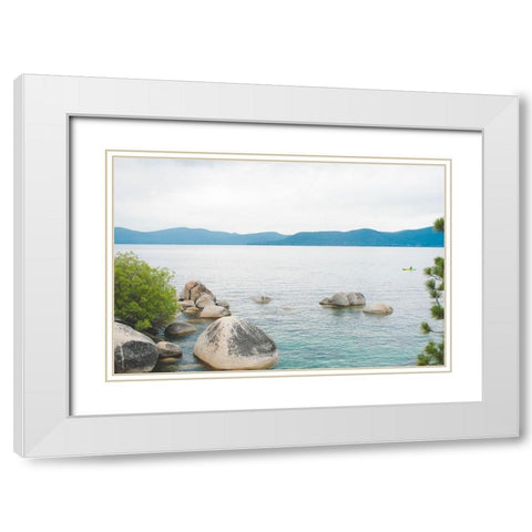 Sand Harbor Afternoon No. 1 White Modern Wood Framed Art Print with Double Matting by Quintero, Sonja