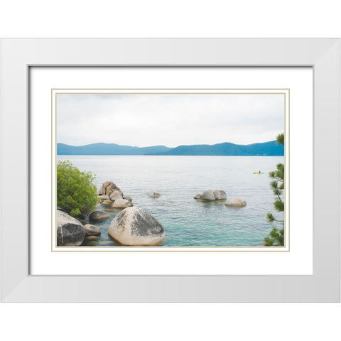 Sand Harbor Afternoon No. 1 White Modern Wood Framed Art Print with Double Matting by Quintero, Sonja