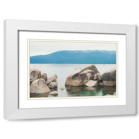 Sand Harbor Afternoon No. 2 White Modern Wood Framed Art Print with Double Matting by Quintero, Sonja