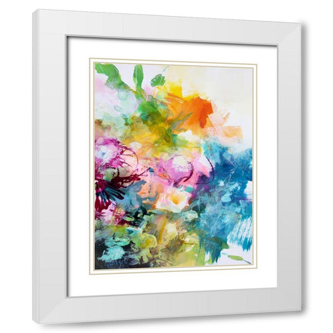 Bloom No. 1 White Modern Wood Framed Art Print with Double Matting by Quinzin, Marianne