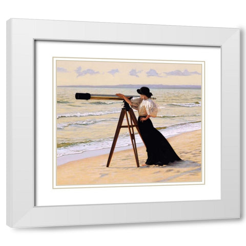 Outlook White Modern Wood Framed Art Print with Double Matting by Quidley, Peter