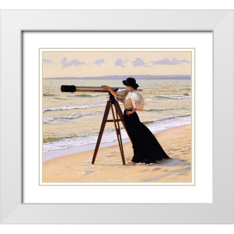 Outlook White Modern Wood Framed Art Print with Double Matting by Quidley, Peter