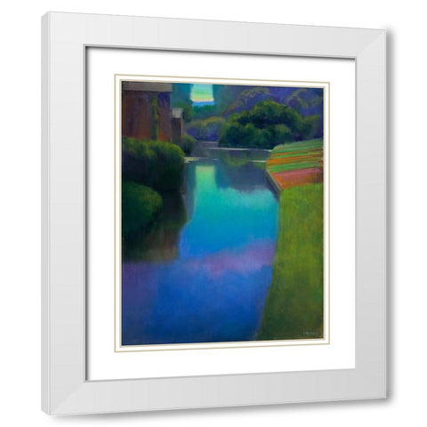 Dusk at Contevoir  White Modern Wood Framed Art Print with Double Matting by Roberts, Ian