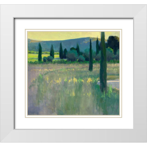 Evening at the Chateau White Modern Wood Framed Art Print with Double Matting by Roberts, Ian