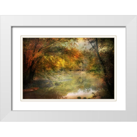 Autumn Dream White Modern Wood Framed Art Print with Double Matting by Rivera, John