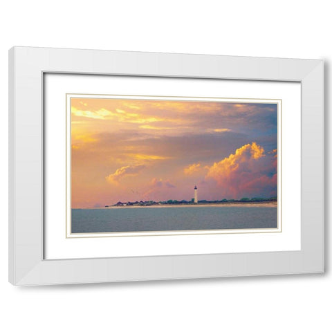 Cape May, New Jersey White Modern Wood Framed Art Print with Double Matting by Rivera, John