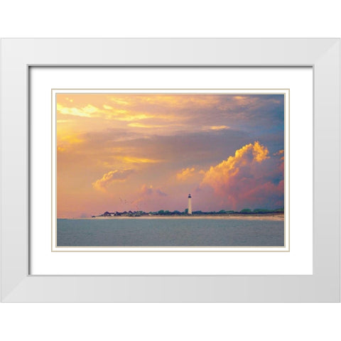 Cape May, New Jersey White Modern Wood Framed Art Print with Double Matting by Rivera, John