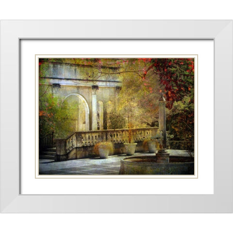 Courtyard White Modern Wood Framed Art Print with Double Matting by Rivera, John