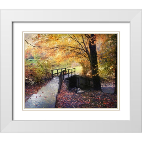 Foot Bridge White Modern Wood Framed Art Print with Double Matting by Rivera, John