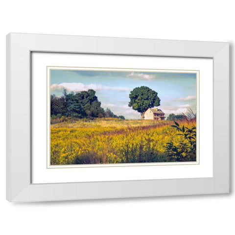 House on a Hill White Modern Wood Framed Art Print with Double Matting by Rivera, John