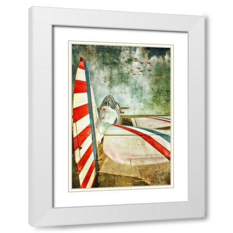 Standing By White Modern Wood Framed Art Print with Double Matting by Rivera, John