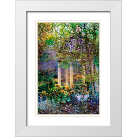The Gazebo White Modern Wood Framed Art Print with Double Matting by Rivera, John