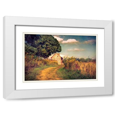 Webb Farm House White Modern Wood Framed Art Print with Double Matting by Rivera, John