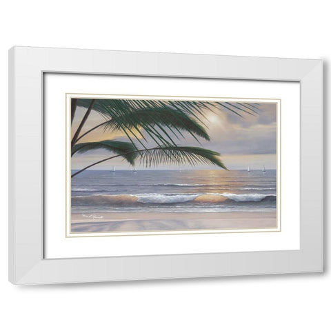Paradisio White Modern Wood Framed Art Print with Double Matting by Romanello, Diane