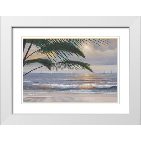 Paradisio White Modern Wood Framed Art Print with Double Matting by Romanello, Diane