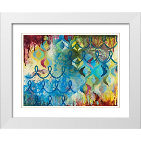 Bubbling Up White Modern Wood Framed Art Print with Double Matting by Robinson, Heather Noel