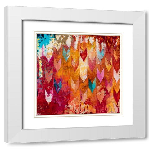 Love Falls From The Sky White Modern Wood Framed Art Print with Double Matting by Robinson, Heather Noel