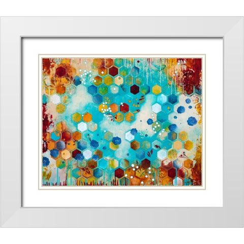 Scattered White Modern Wood Framed Art Print with Double Matting by Robinson, Heather Noel