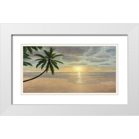 Beach Bliss White Modern Wood Framed Art Print with Double Matting by Romanello, Diane