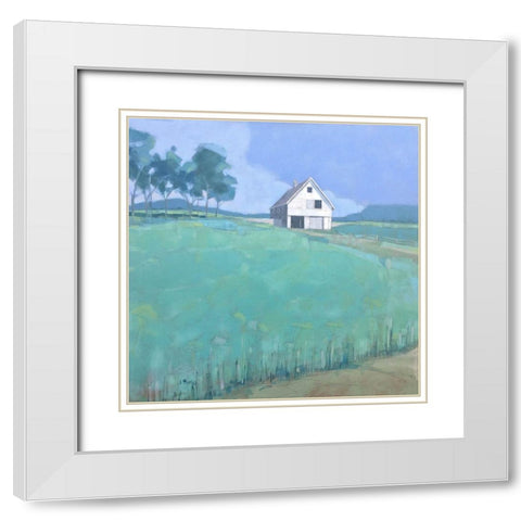 Barn in Midsummer Light White Modern Wood Framed Art Print with Double Matting by Rufo, John