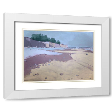 Fourth Cliff White Modern Wood Framed Art Print with Double Matting by Rufo, John