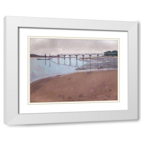 Morning Low Tide White Modern Wood Framed Art Print with Double Matting by Rufo, John
