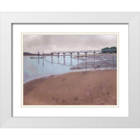 Morning Low Tide White Modern Wood Framed Art Print with Double Matting by Rufo, John
