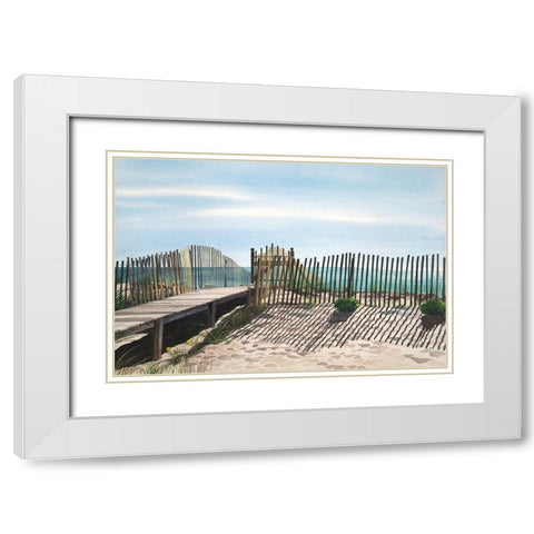 Seagate White Modern Wood Framed Art Print with Double Matting by Roberts, Linda