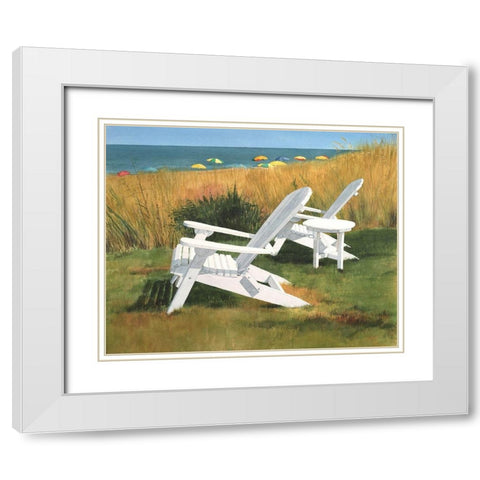 Sea Serenade White Modern Wood Framed Art Print with Double Matting by Roberts, Linda