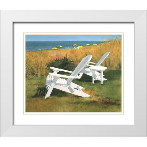 Sea Serenade White Modern Wood Framed Art Print with Double Matting by Roberts, Linda