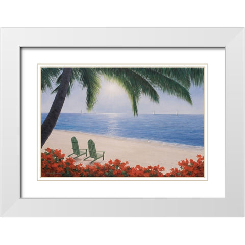 By the Sea White Modern Wood Framed Art Print with Double Matting by Romanello, Diane