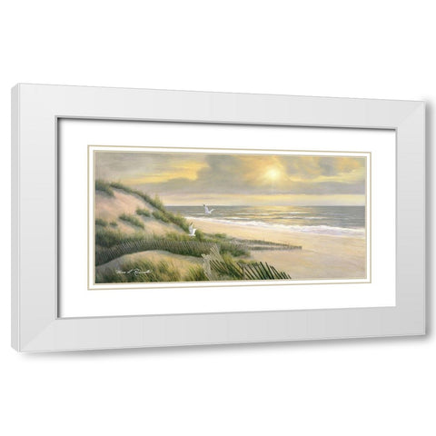 Meditation White Modern Wood Framed Art Print with Double Matting by Romanello, Diane