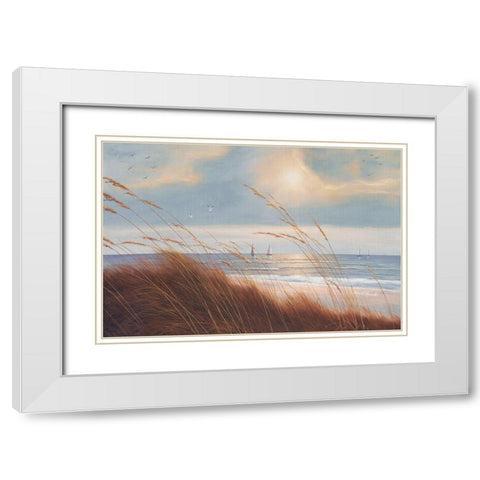 Sailboat Breezeway White Modern Wood Framed Art Print with Double Matting by Romanello, Diane