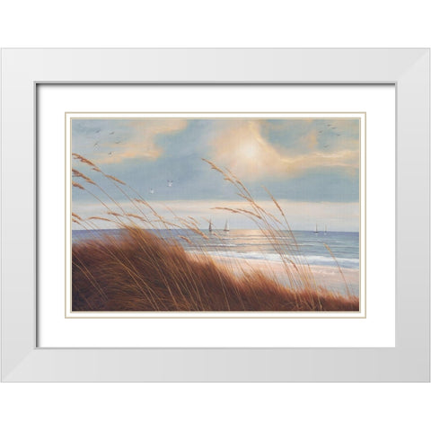 Sailboat Breezeway White Modern Wood Framed Art Print with Double Matting by Romanello, Diane