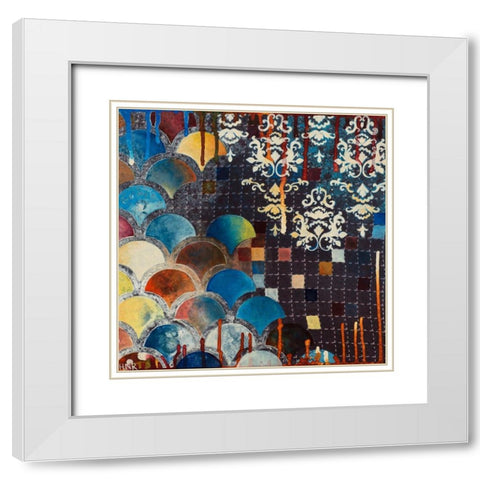 Gingko White Modern Wood Framed Art Print with Double Matting by Robinson, Heather Noel