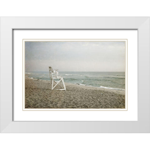Lifeguard Chair at Dawn White Modern Wood Framed Art Print with Double Matting by Ryan, Brooke T.