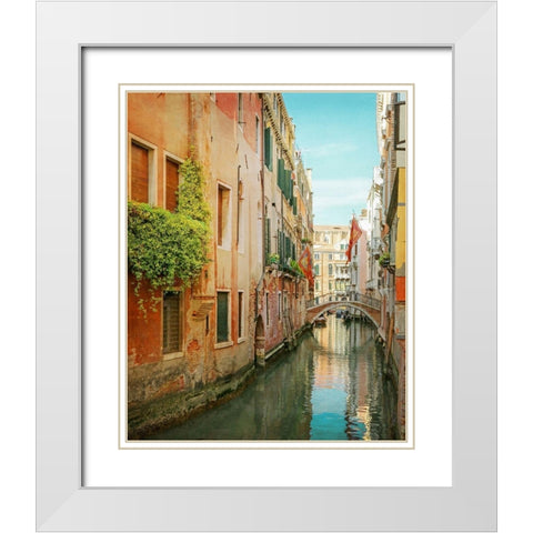 Vintage Inspired Venice White Modern Wood Framed Art Print with Double Matting by Ryan, Brooke T.