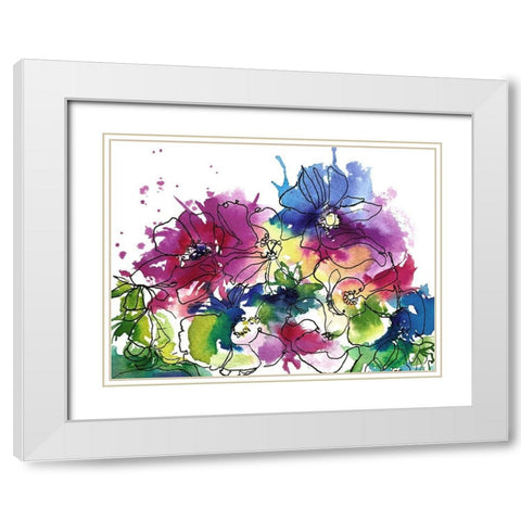 Anemones White Modern Wood Framed Art Print with Double Matting by Rideout, Schuyler