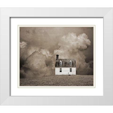 Lone House in Brown White Modern Wood Framed Art Print with Double Matting by Ryan, Brooke T.
