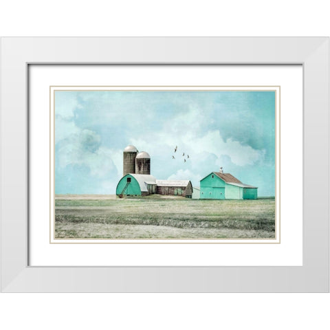 Aqua Barns White Modern Wood Framed Art Print with Double Matting by Ryan, Brooke T.