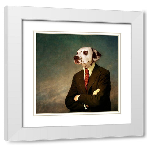 The Patient Man White Modern Wood Framed Art Print with Double Matting by Roch, Martine