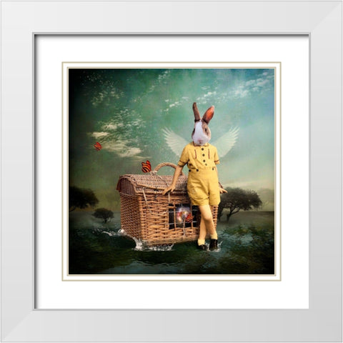 The Guardian of The Universe White Modern Wood Framed Art Print with Double Matting by Roch, Martine