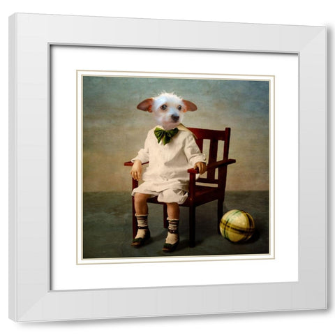 Henri White Modern Wood Framed Art Print with Double Matting by Roch, Martine