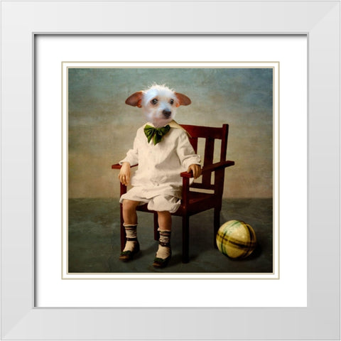 Henri White Modern Wood Framed Art Print with Double Matting by Roch, Martine