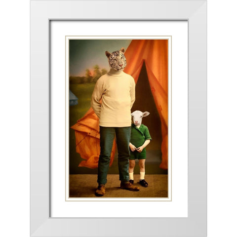 Summer Camp White Modern Wood Framed Art Print with Double Matting by Roch, Martine